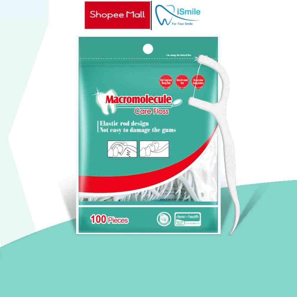 Tăm Chỉ Nha Khoa iSmile Care Floss - Sợi Chỉ Kháng Khuẩn - Sợi Mảnh, Chịu Lực Tốt - 100 Cái