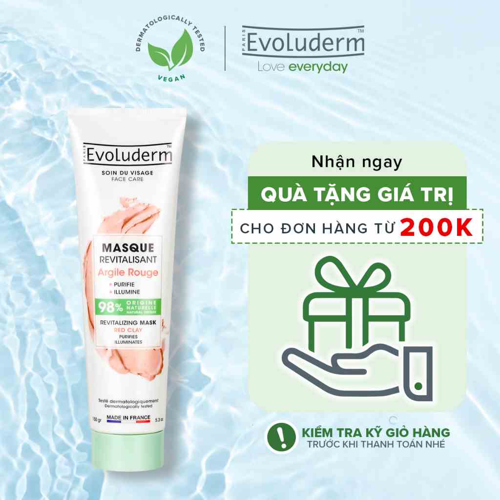 Mặt nạ Evoluderm tinh chất Đất Sét Đỏ thanh lọc và hồi sinh làn da 150ml