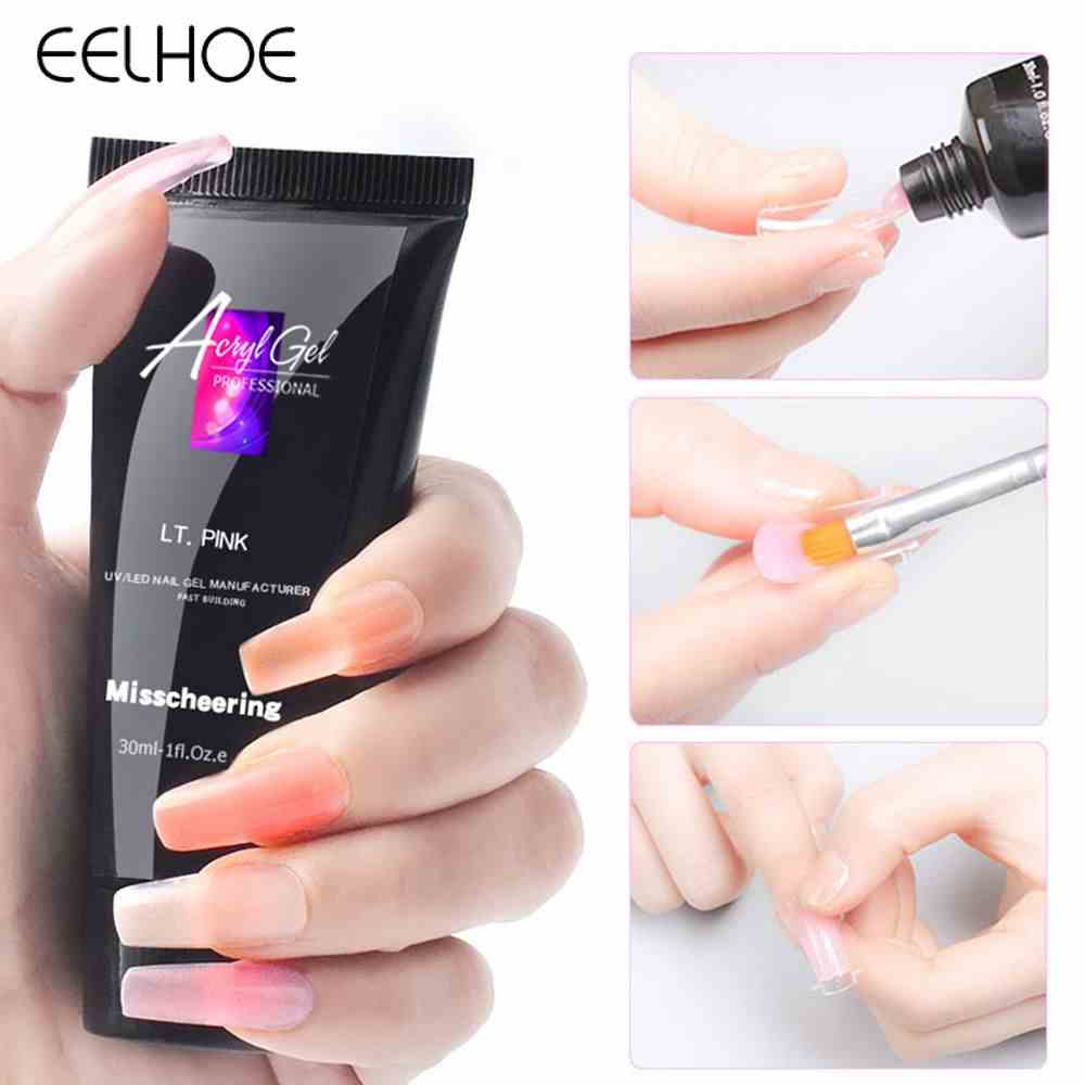 Gel sơn móng tay pha lê Misscheering 30ml nối móng cứng đèn LED