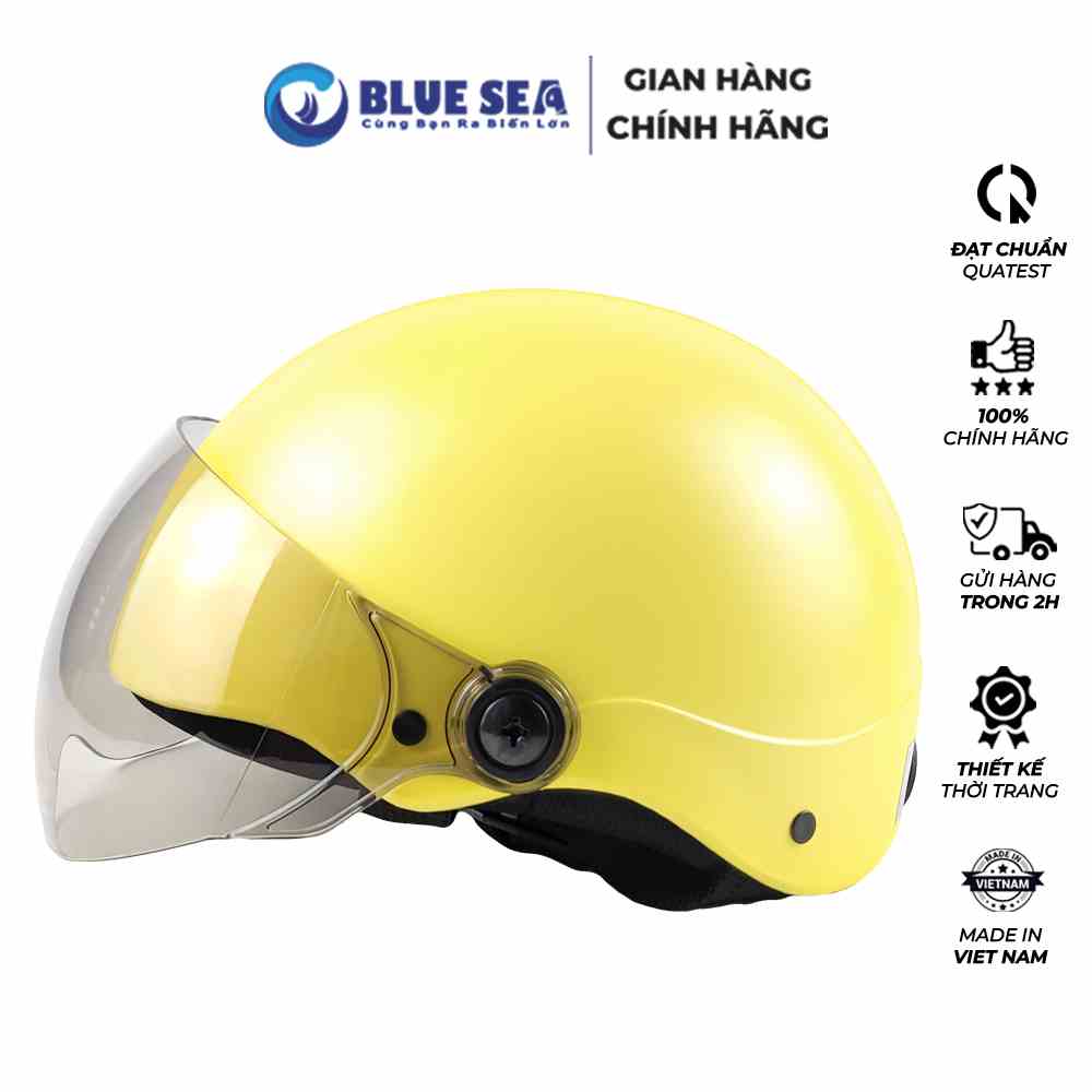 [Mã BMLTB200 giảm đến 100K đơn 499K] Mũ bảo hiểm 1/2 Nửa đầu BLUE SEA - A104K - Freesize - Có kính cao cấp - Chính hãng