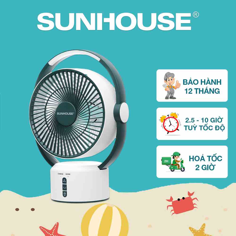 Quạt sạc điện SUNHOUSE SHD7116 - Hàng chính hãng bảo hành 12 tháng