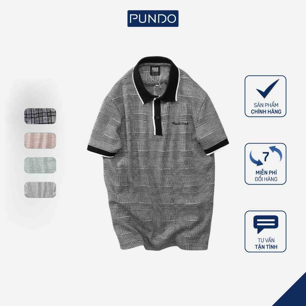 Áo polo nam cao cấp PUNDO DENIN sọc caro 5 màu dễ phối vải cotton cao cấp APPD21