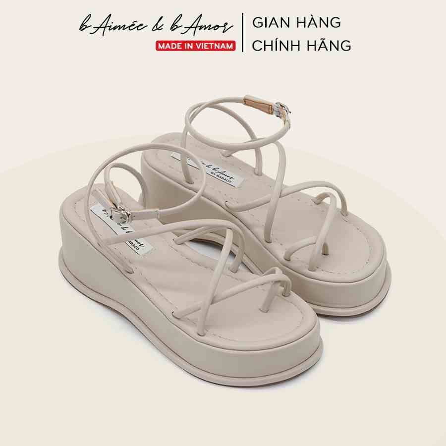 Giày sandal nữ chiến binh Mirana Buckled xỏ ngón quai mảnh đế bằng bánh mì 5p bAimée & bAmor - MS3040