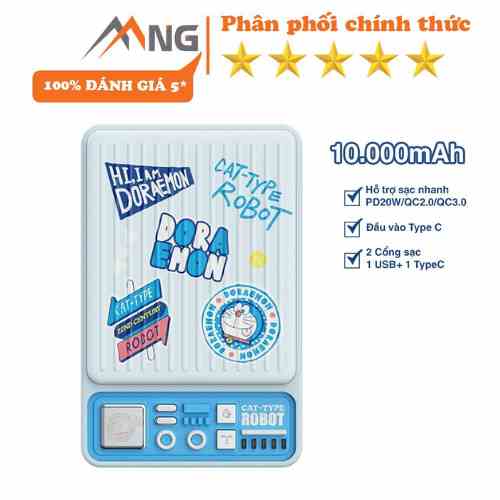 Pin sạc dự phòng Rockspace Doraemon P90 sạc nhanh PD 20W dung lượng 10000mAh - hàng chính hãng bảo hành 12 tháng