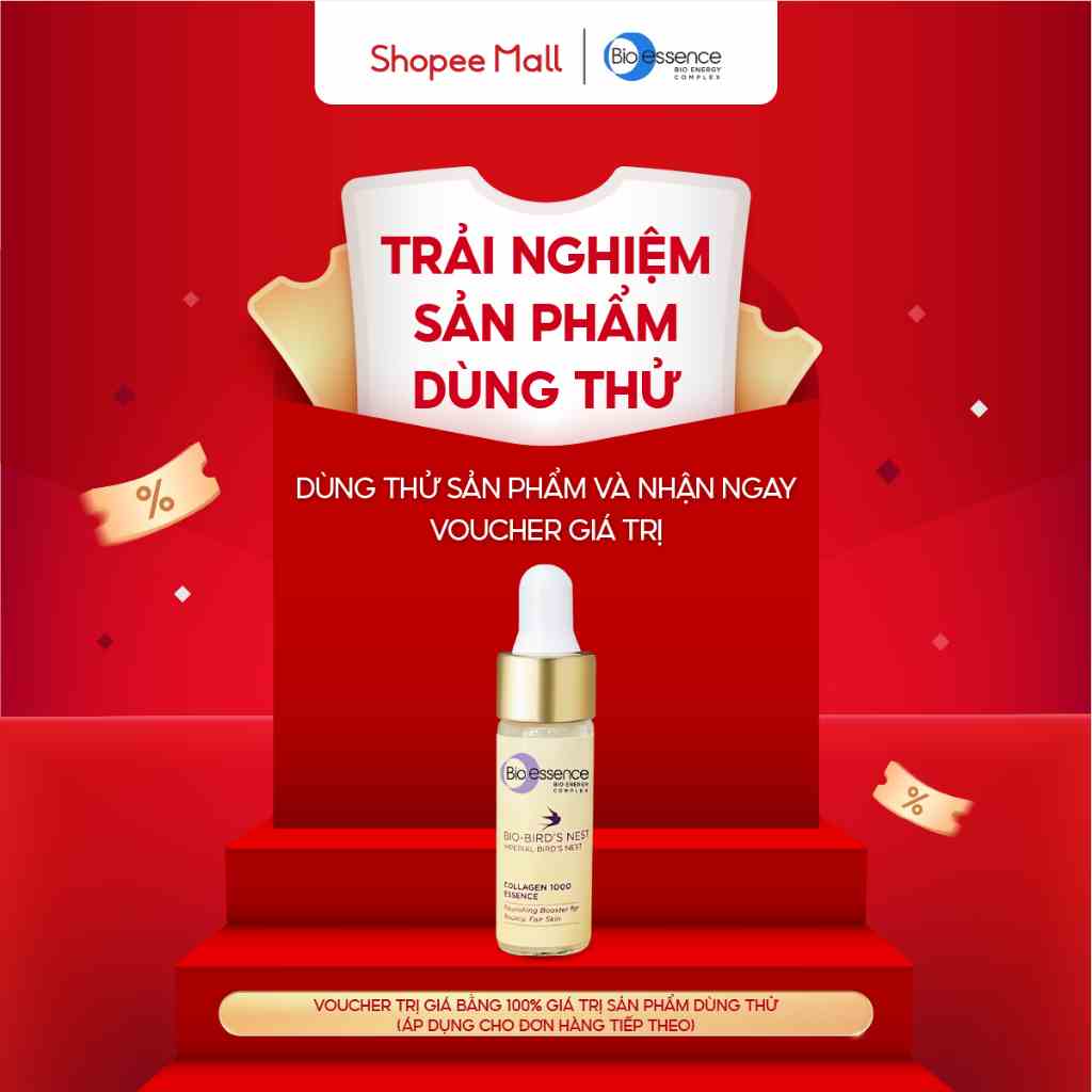 [HB Gift] Tinh chất dưỡng da tươi sáng và căng mọng Bio-essence Bio-Birds Nest Collagen Essence 5gr