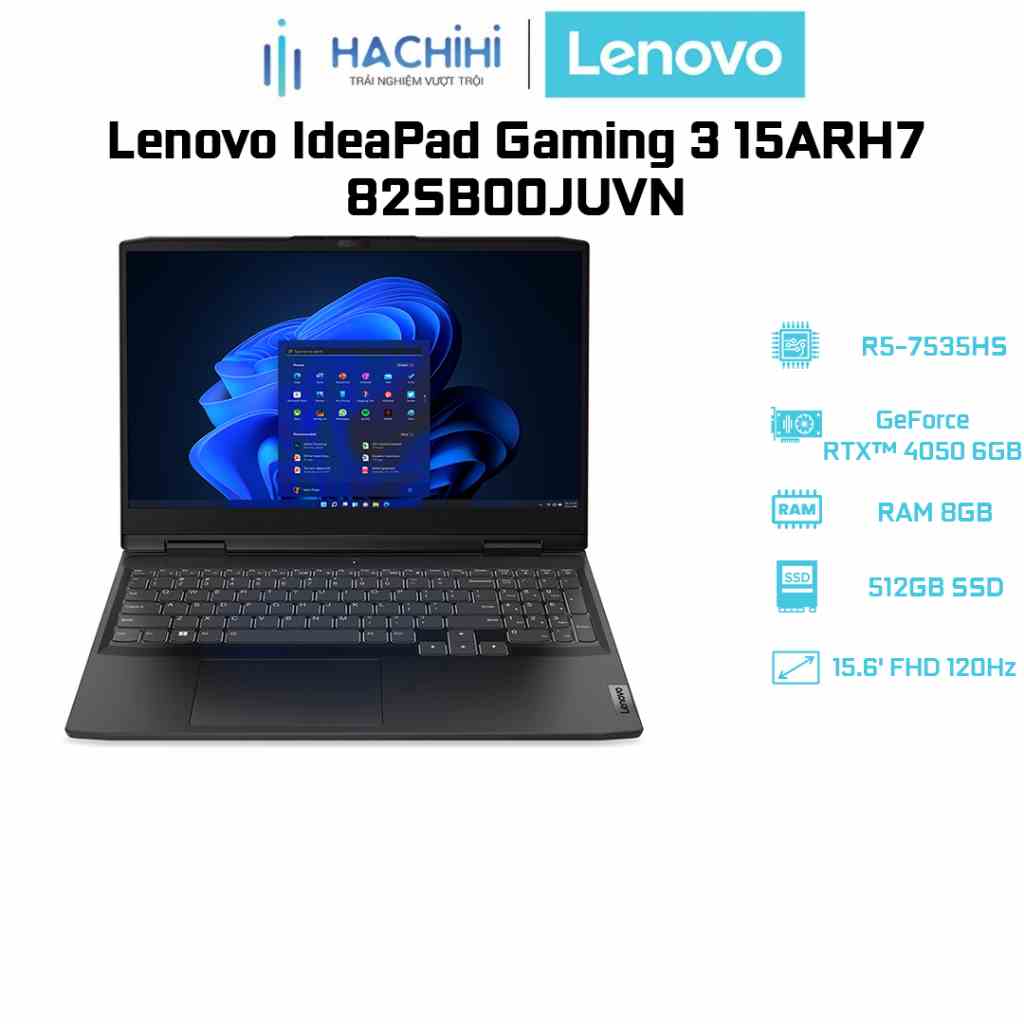 Laptop Lenovo IdeaPad Gaming 3 15ARH7 82SB00JUVN R5-7535HS|8GB|512GB|RTX™ 4050 6GB|15.6