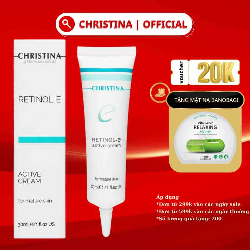 Kem Dưỡng Retinol Floslek E Active Cream CHRISTINA Hỗ Trợ Cấp Ẩm, Giảm Mụn Cho Da Tuýp 30ml