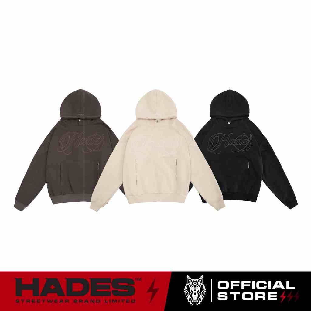 ÁO HOODIE MŨ TRÙM UNISEX VẢI NỈ BÔNG QUADRATE BOXY HOODIE - HADES BRAND CHÍNH HÃNG