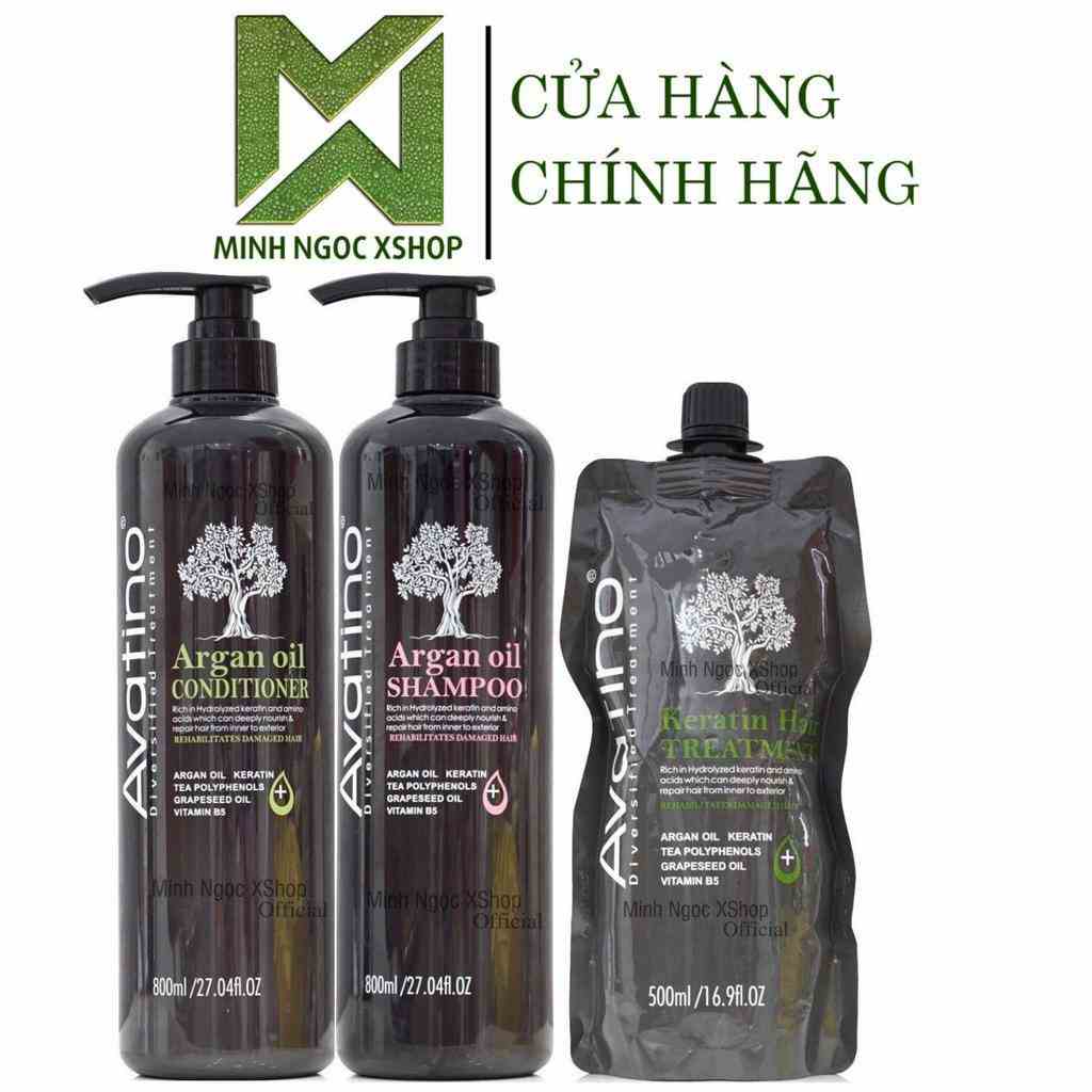 Dầu gội xả, kem ủ tóc  phục hồi siêu mượt Avatino Argan Oil 500ML - 800ML