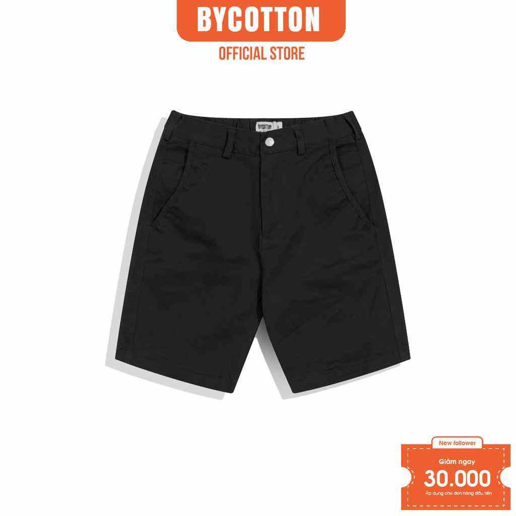 [Mã BYCO300T8 giảm 30% đơn 0K] Quần Short Kaki Nam Màu Đen BY COTTON Black Kaki Shorts