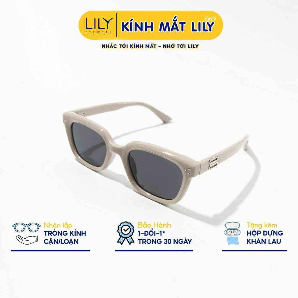 Kính mát nam nữ LILYEYEWEAR chống tia UV400 đi đường bảo vệ mắt họa tiết thời trang 19333