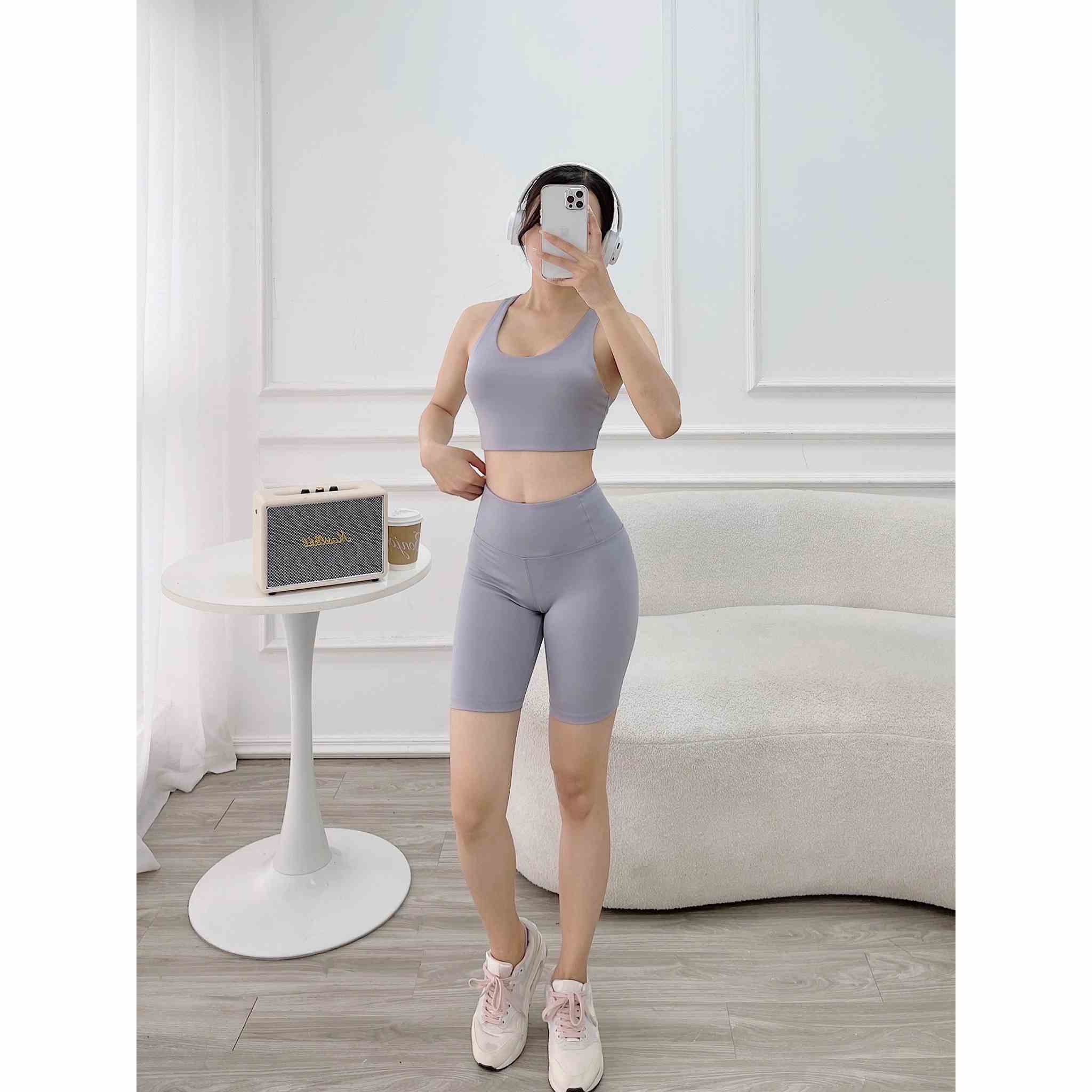 Set đồ tập gym yoga fitness Run Navy, legging bra chất liệu Ecofriend SET3817