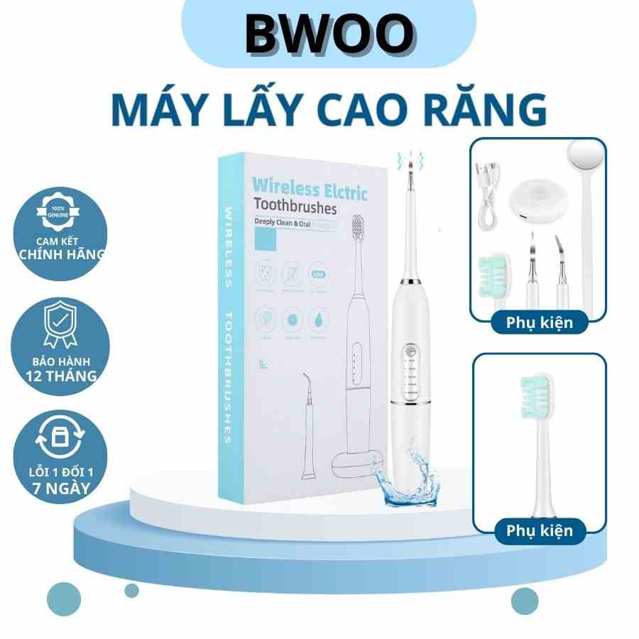 Máy Lấy Cao Răng Tại Nhà  2 Trong 1 Kết Hợp Bàn Chải Đánh Răng Điện, Sạc Không Dây Tiện Lợi