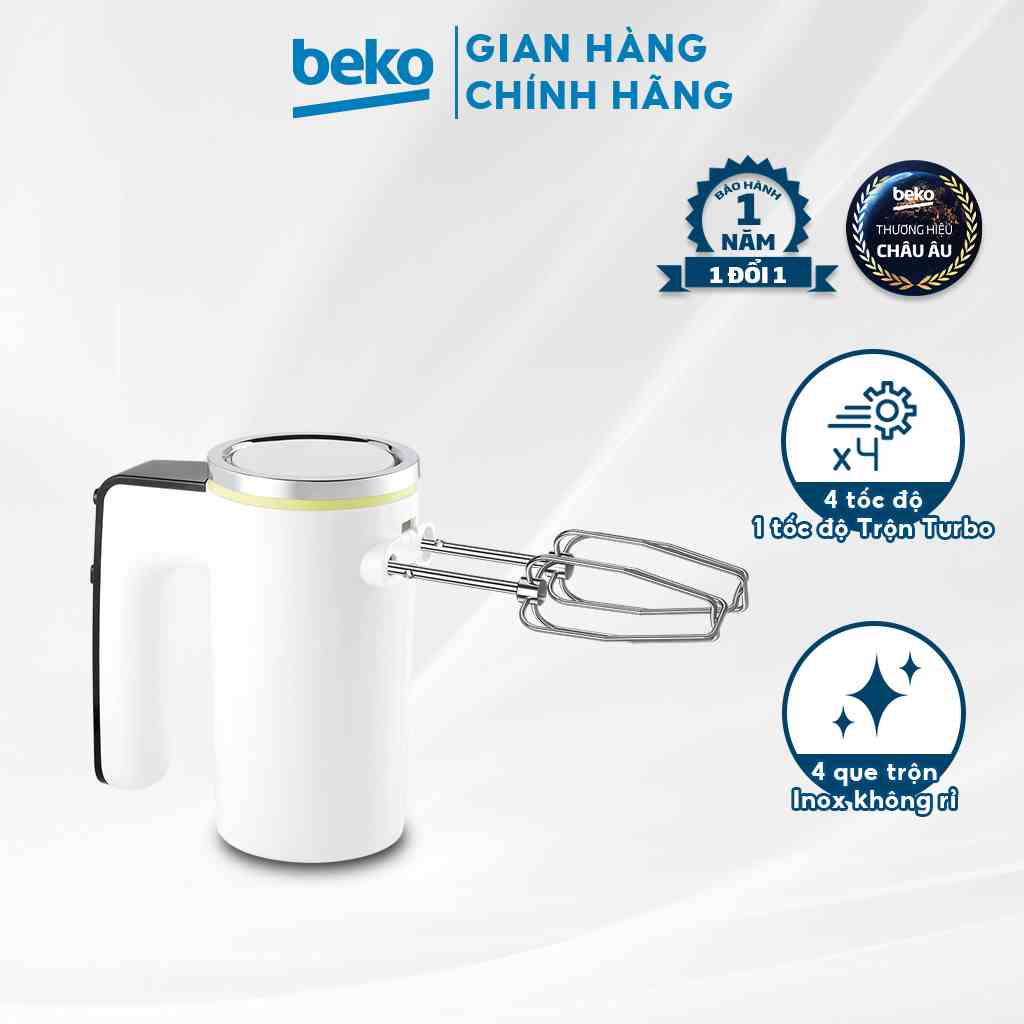 Máy Đánh Trứng Cầm Tay BEKO 425W Chất Liệu Nhựa Cao Cấp, Tặng Kèm 2 Bộ thanh Trộn Và Que Đánh - HMM7420W