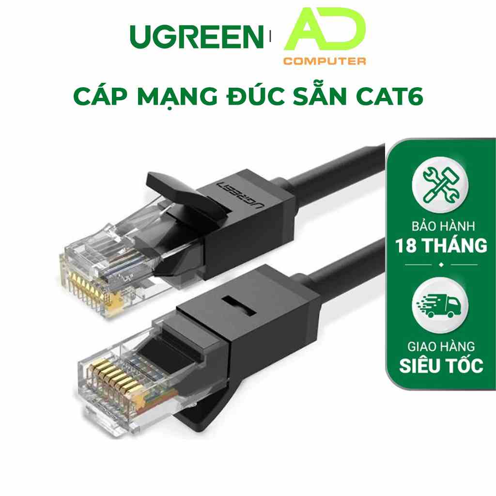 [Mã BMLTB35 giảm đến 35K đơn 99K] Cáp mạng đúc sẵn Cat6 Ugreen 30m 20168, 40m 20169 , 50m 20170 Gigabit