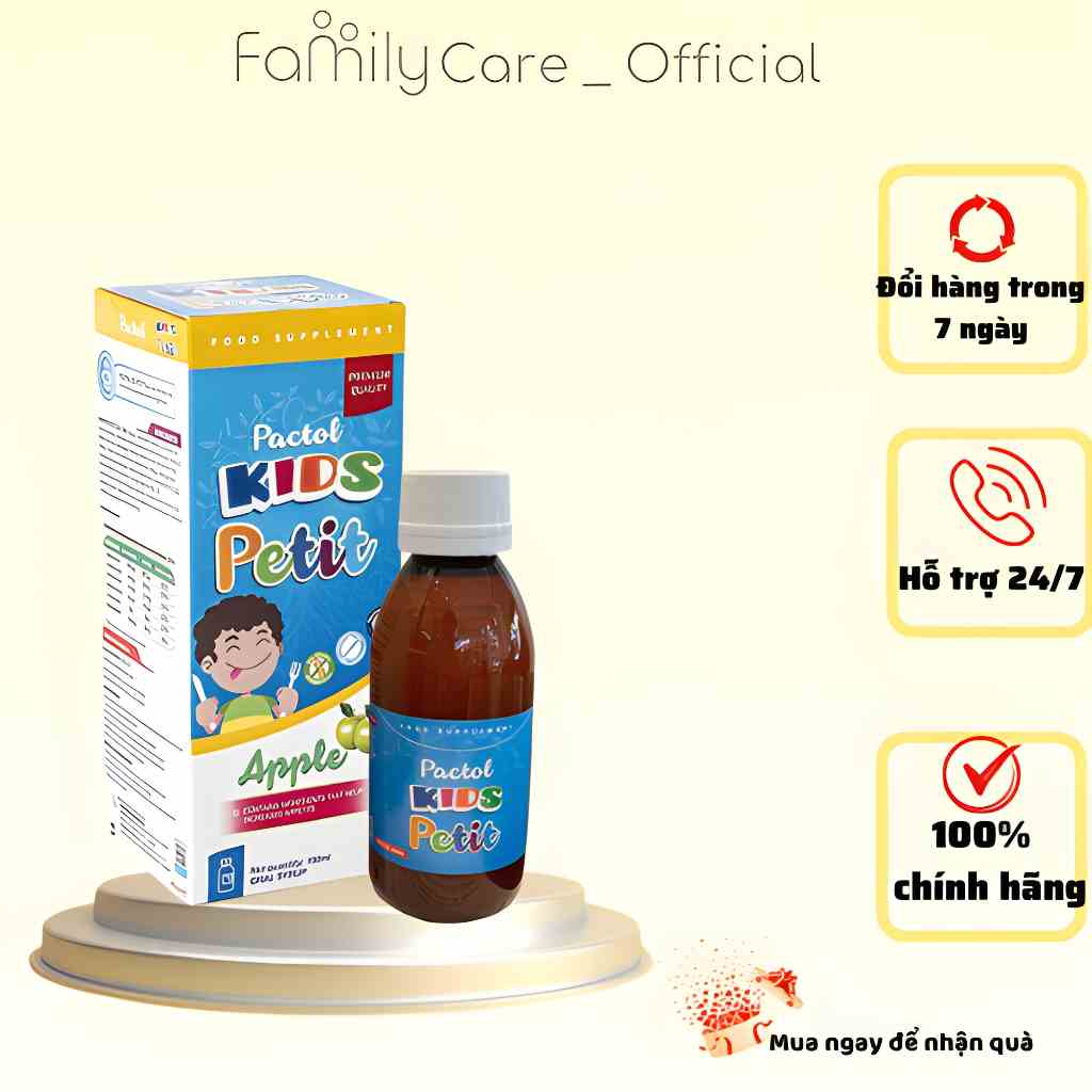 Pactol Kids Petit - Hỗ trợ bé ăn ngon miệng, tăng sức đề kháng cho cơ thể - Hộp 150ml