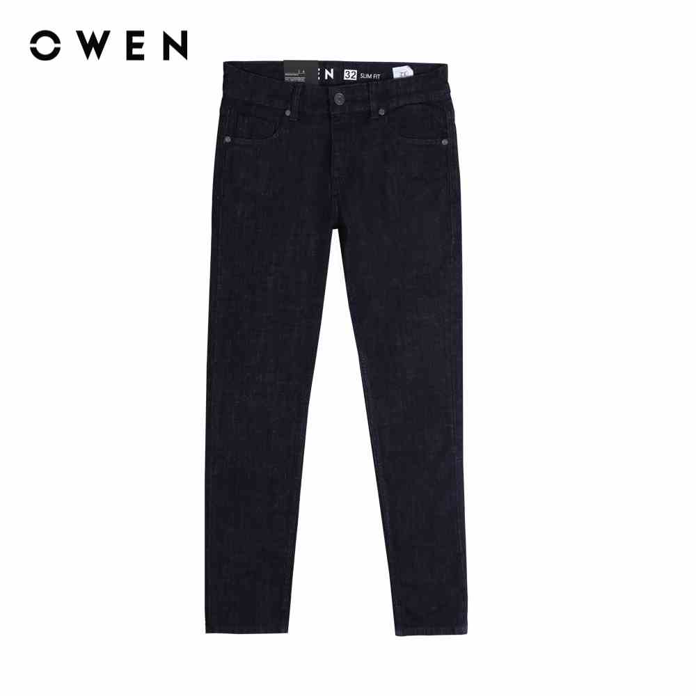 OWEN - Quần Jean Nam Owen dáng Slim Fit màu Xanh đậm chất liệu Cotton/Spandex - QJSL221499