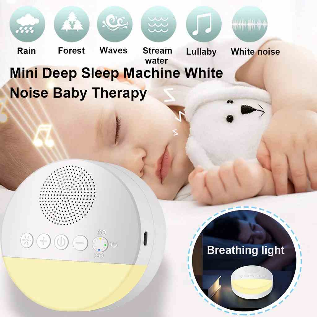 Máy Nghe Tiếng Ồn Trắng 20 Âm Có Đèn KidAndMom Q8 Máy White Noise Tạo Tiếng Ru Giúp Bé Ngủ Ngon Sâu Giấc