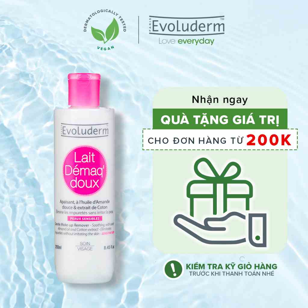 Sữa rửa mặt Evoluderm dưỡng ẩm dịu nhẹ dành cho da nhạy cảm 250ml