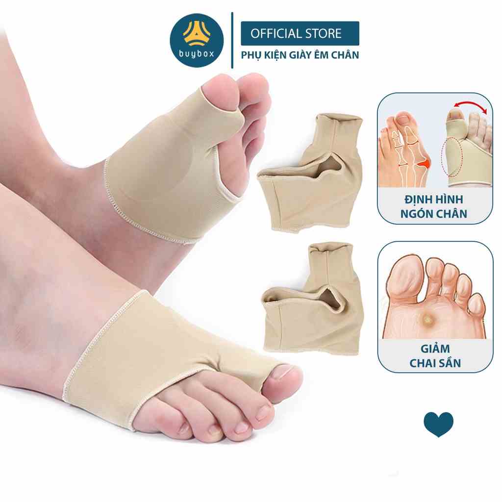 Vớ cotton pha vật liệu đàn hồi SEBS bảo vệ và chỉnh hình tách ngón chân cái bị vẹo Hallux Valgus - Buybox - BBPK278