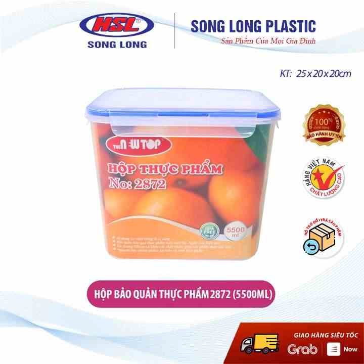 Hộp Đựng Thực Phẩm Tủ Lạnh 4 Khóa Cao Cấp Cỡ Lớn Song Long