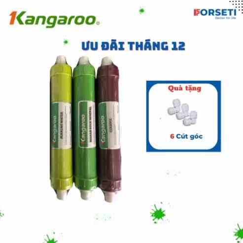 [Mã INBAU30 giảm 30K đơn 199K] Combo 3 lõi chức năng tạo khoáng Kangaroo 567 (Nano,Ceramic,Alkaline) - Hàng chính hãng