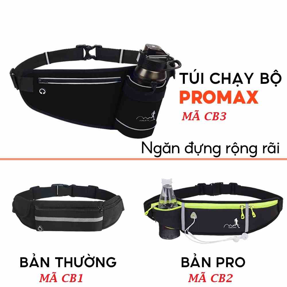 Túi đeo hông bụng chạy bộ tập gym và thể thao - nhiều ngăn - có nơi để chai nước tiện dụng - chính hãng miDoctor