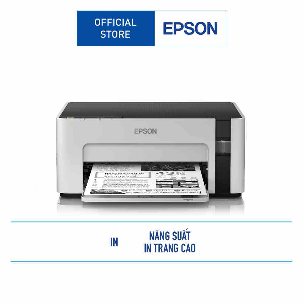 [Mã ELCL7 giảm 7% đơn 300K] Máy in phun đen trắng Epson EcoTank M1100