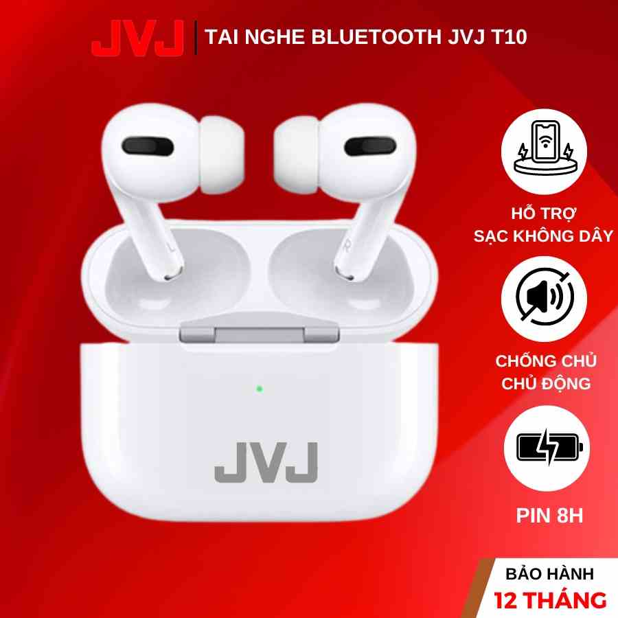 Tai Nghe Bluetooth 5.0 JVJ T10 cảm biến vân tay, xuyên âm, sử dụng cho tất cả các dòng điện thoại - BH 12 Tháng