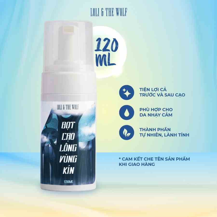 Combo Cạo Lông Vùng Kín Tại Nhà Loli The Wolf Gồm Bọt Cạo Lông Vùng Kín 120ml và Kem Dưỡng Da Vùng Kín Sau Cạo 50ml