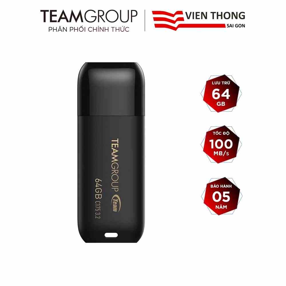 [Mã BMLTA35 giảm đến 35K đơn 99K] USB 3.2 Team Group C175 64GB