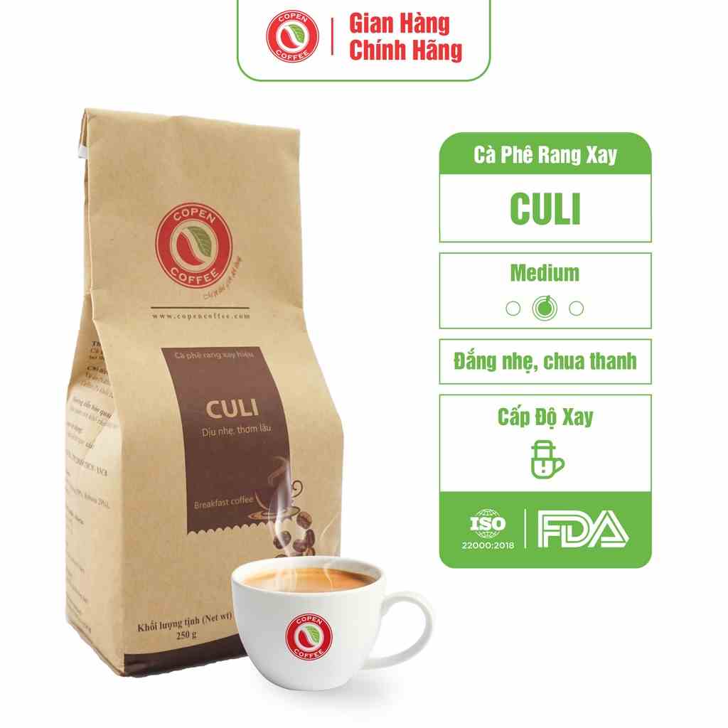 Cà phê rang xay truyền thống pha phin Culi - Copen Coffee - cà phê pha phin vị đắng vừa chua thanh hậu 250g