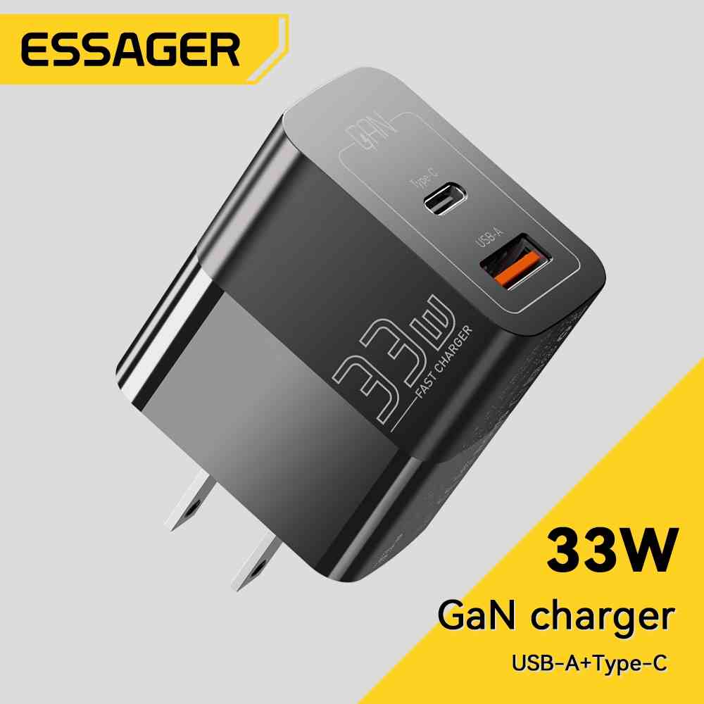 Củ sạc nhanh ESSAGER nhiều cổng USB C 33W thích hợp cho iPhone 14 13 12 11 Pro Max XS 8 Plus iPad Pro Air Mini