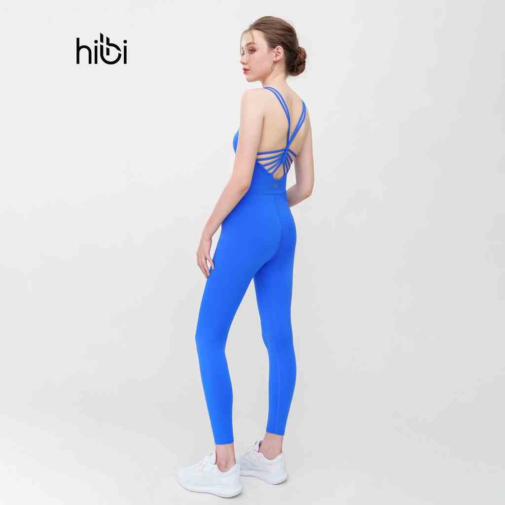 Bộ Tập Yoga Gym Jumpsuit Hibi Sports J603 Dây Đan Quạt, Xanh Coban, Size Mới, Kèm Mút Ngực, Chất Vải Cao Cấp Lu Fabric