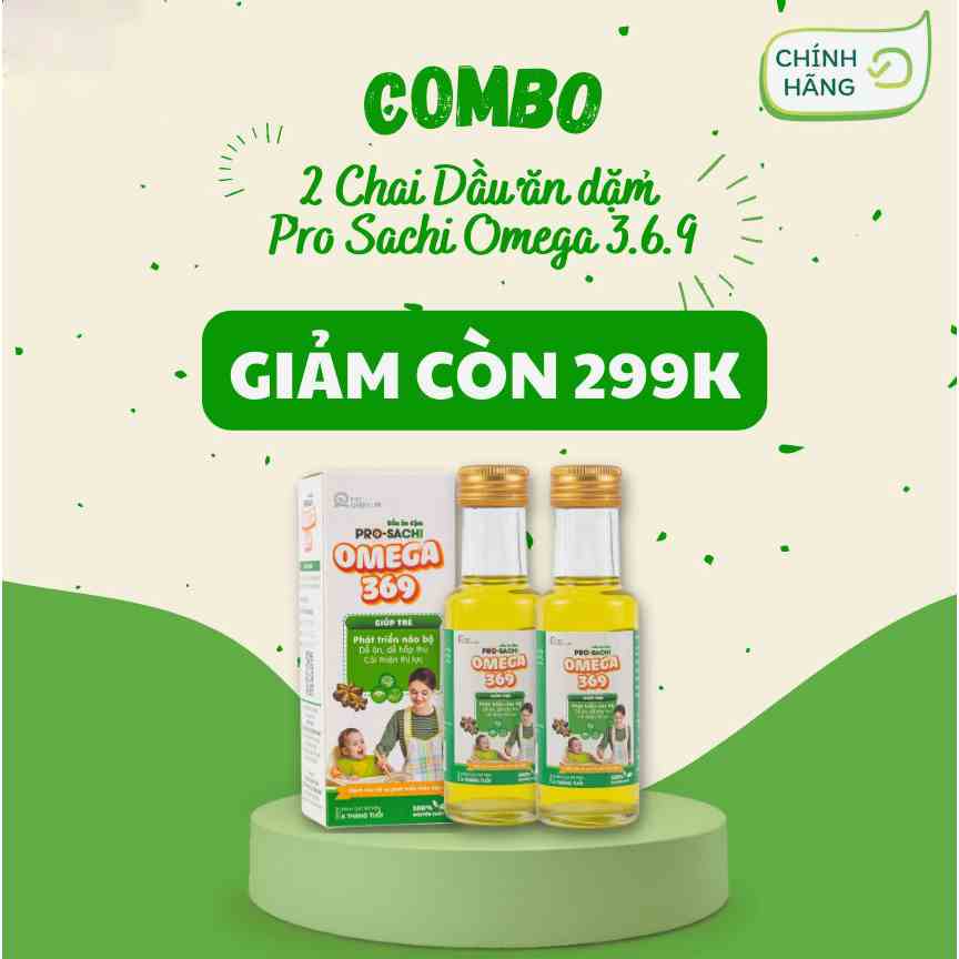 [Mã BMLTB35 giảm đến 35K đơn 99K] Combo 2 Dầu Ăn Dặm Sachi Pro Green Life bổ sung Omega 369 Chai 100ml/chai