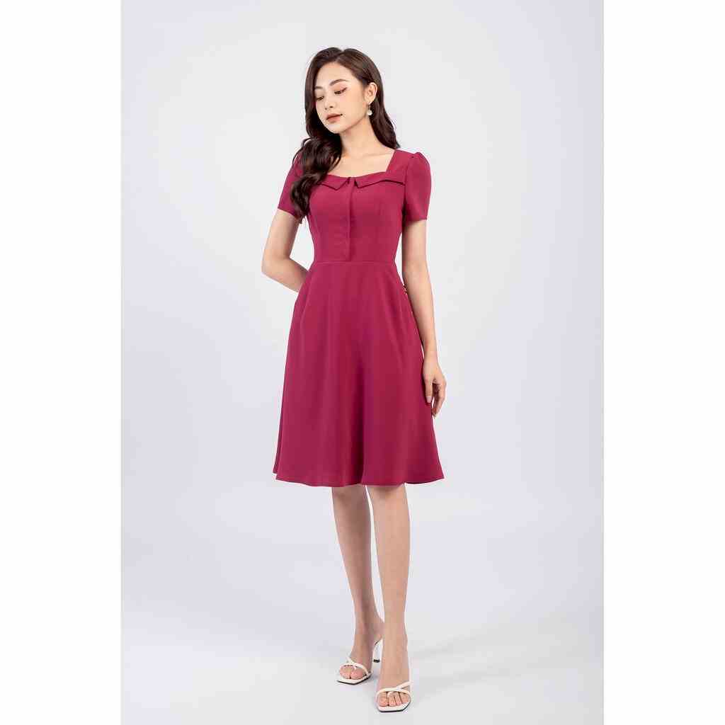 Đầm dáng xòe, cổ U MMOutfit DA0222432