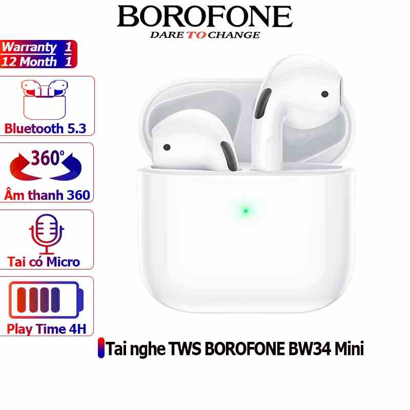 Tai nghe không dây BOROFONE BW34 Mini Bluetooth 5.3 có Micro