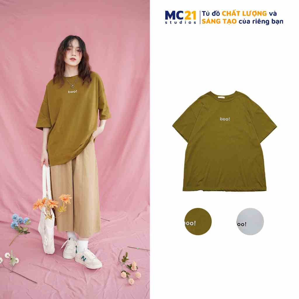 Áo thun tay lỡ MC21.STUDIOS phông Unisex nam nữ tee oversize form rộng pull Ulzzang Streetwear Hàn Quốc bigsize A3509