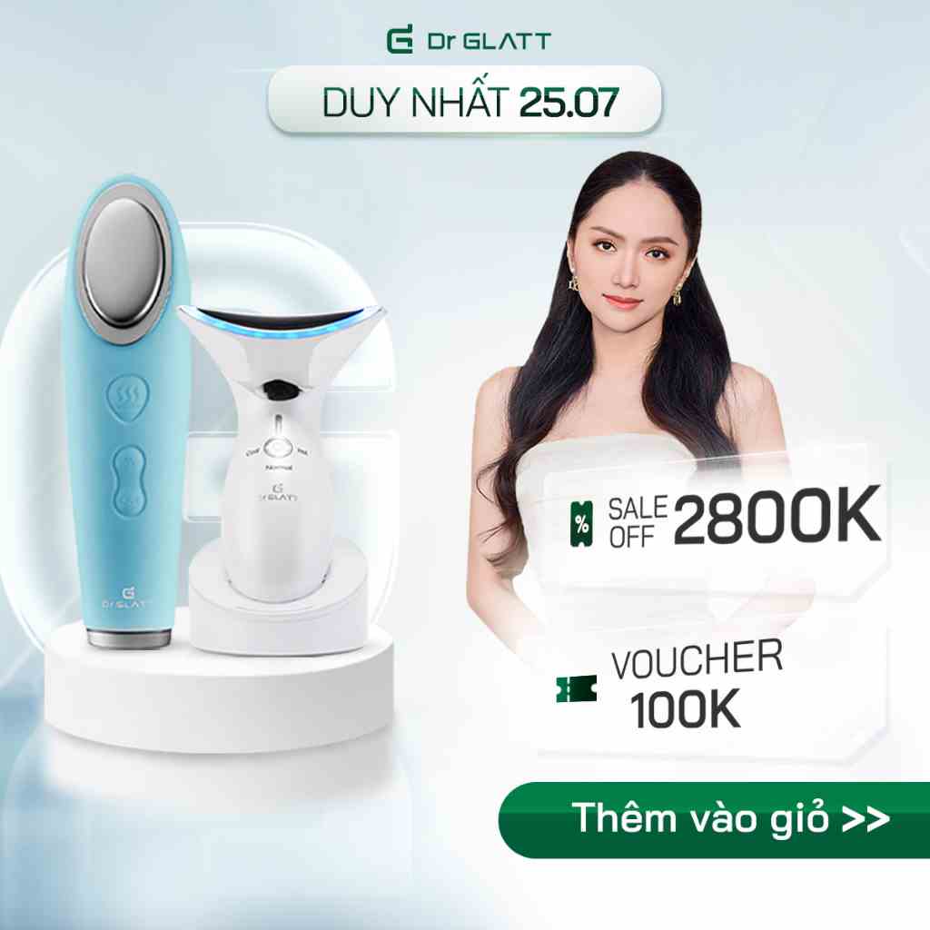 Set máy rửa mặt và máy massage mặt - tẩy trang, sạch sâu, massage mắt, nâng cơ chống nhăn, tăng sinh collagen DR GLATT