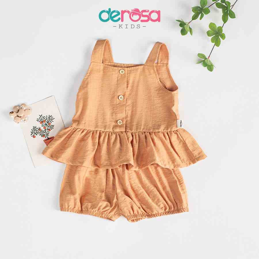 Bộ quần áo hai dây bé gái Derosa Kids đồ bộ mùa hè cho bé từ 6 đên 24 tháng DSB23-093B