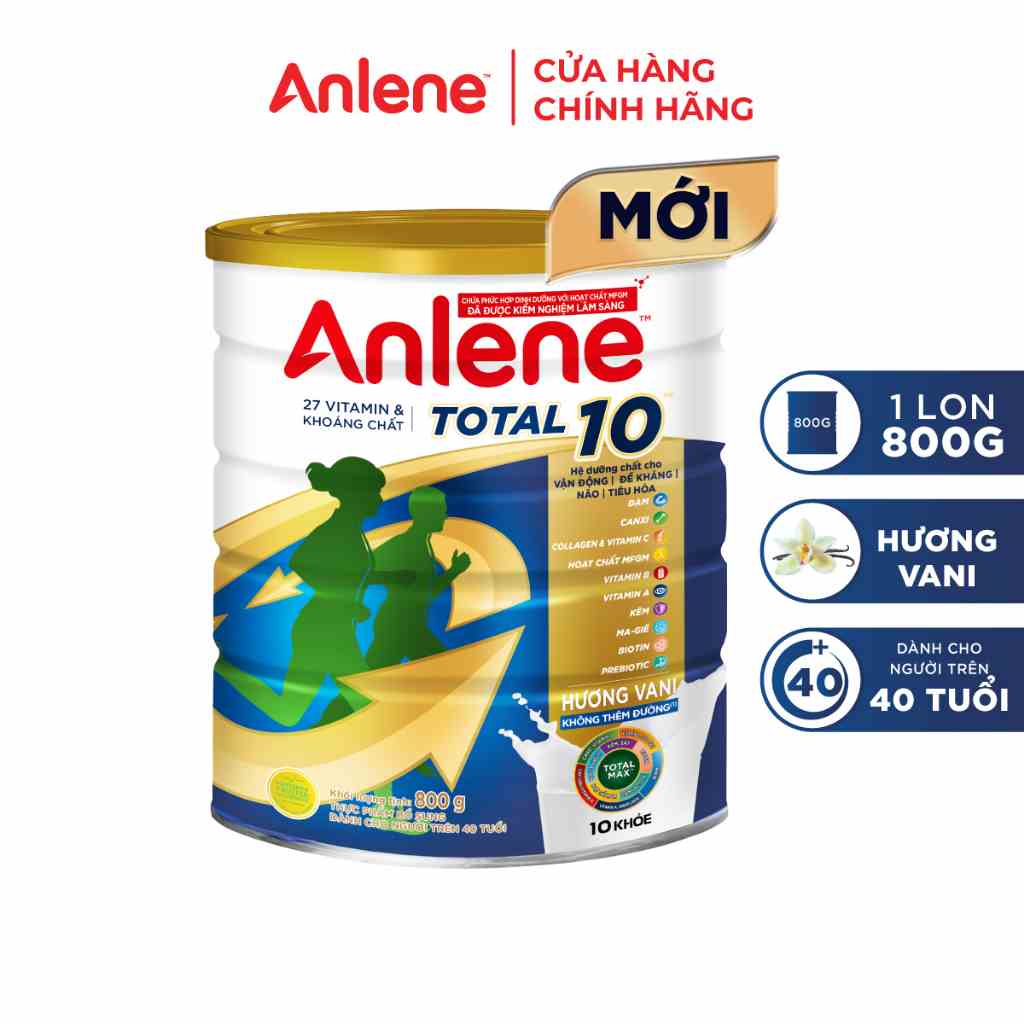 [SẢN PHẨM MỚI] Sữa bột bổ sung dinh dưỡng Anlene Total 10 lon 800g