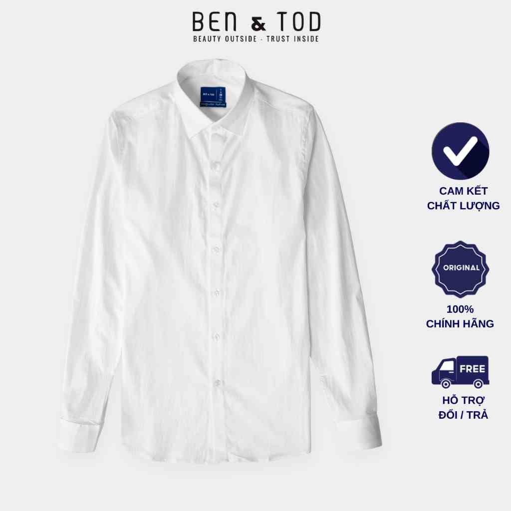 Áo sơ mi nam BEN & TOD 21016 tay dài công sở tôn dáng, vải cotton không nhăn, thấm hút mồ hôi, thanh lịch