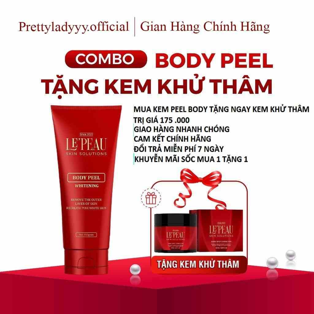 Peel Body Retinol LEPEAU trắng da mờ thâm sau 7 ngày, loại bỏ tế bào chết cơ thể 150ml tặng quà