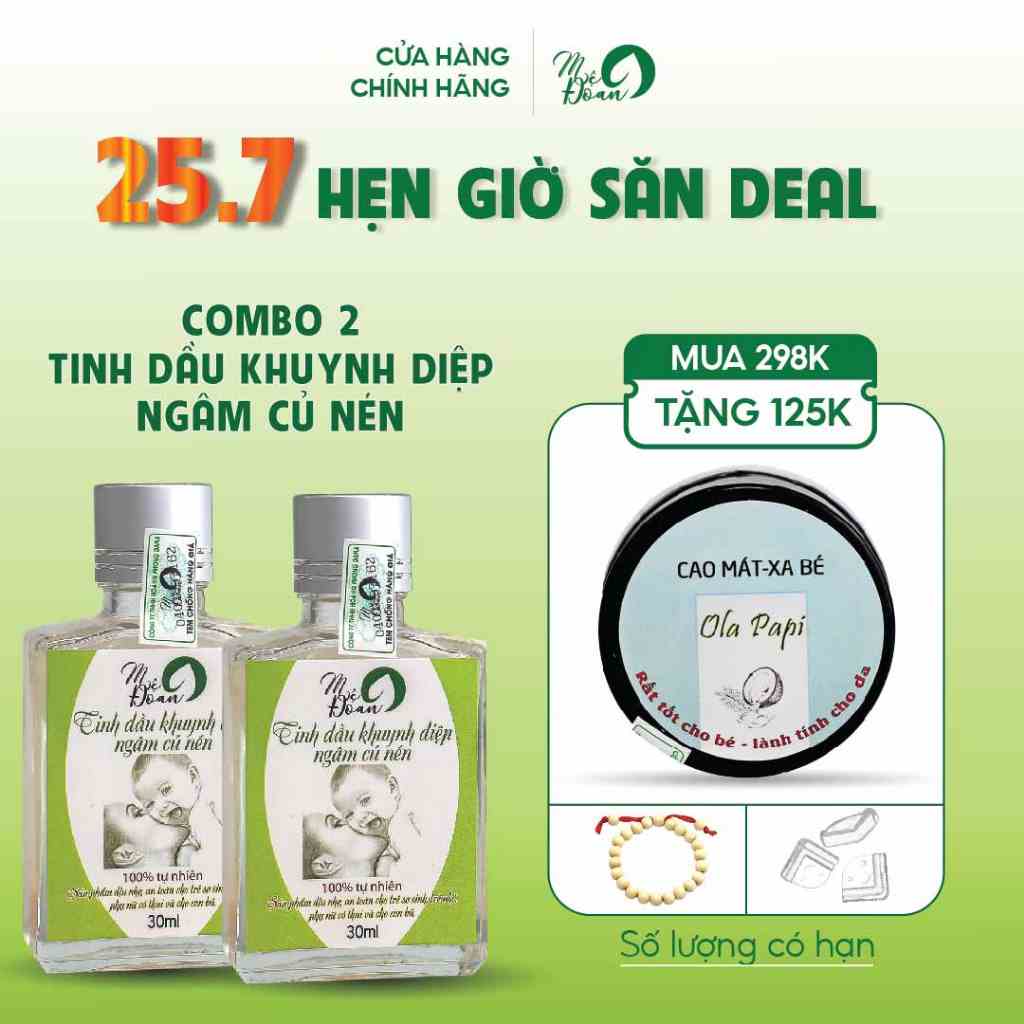 [Mã BMLTA35 giảm đến 35K đơn 99K] 2 chai tinh dầu khuynh diệp củ nén Mệ Đoan 30ml, tinh dầu khuynh diệp cho bé