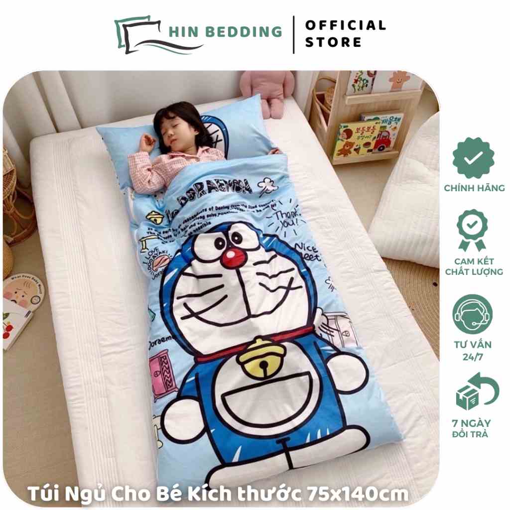 Túi Ngủ Cho Bé HIN BEDDING, Chất Liệu Nỉ Nhung Cao Cấp Kích Thước 75x140cm