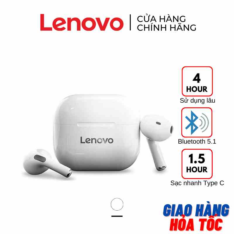 [SẴN HCM] Tai nghe Bluetooth Lenovo LP40 - Chơi game - Có micro - Chống ồn - màu TRẮNG