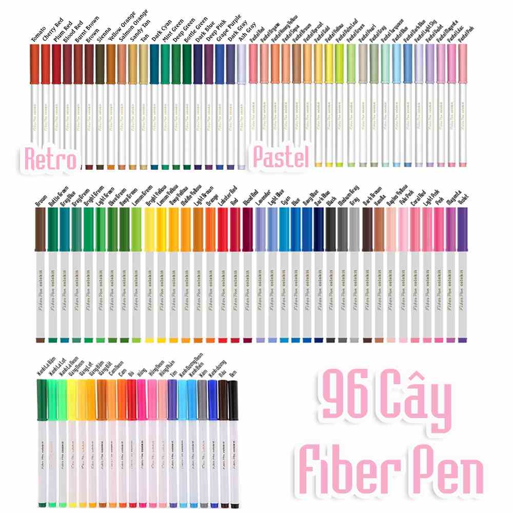 Bộ bút lông màu Fiber Pen Thiên Long - Có thể rửa được