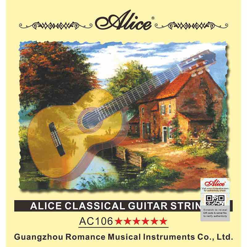 Bộ dây đàn Guitar Classic (Nylon) - Alice AC106 - Clear Nylon Plain String, Silver Plated Copper Alloy Winding