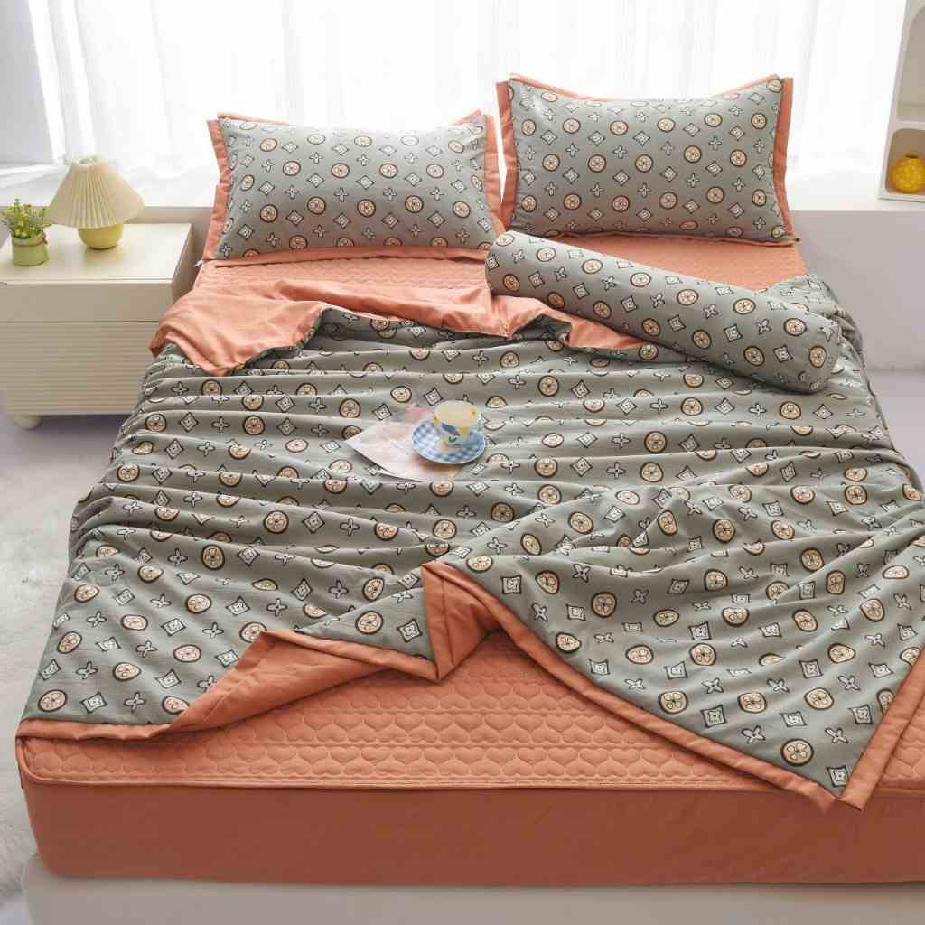 Bộ Chăn Ga Gối Cotton Đũi Nhiệt Đới Nhiều Mẫu , Chất Liệu Thoáng Mát By CA Bedding Decor