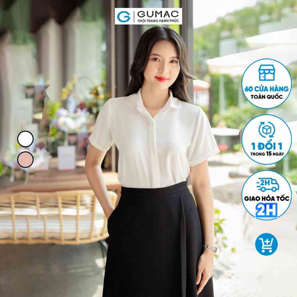 [BST THÁNG 7] Áo sơ mi tay ngắn nẹp giấu nút thời trang GUMAC AD07025